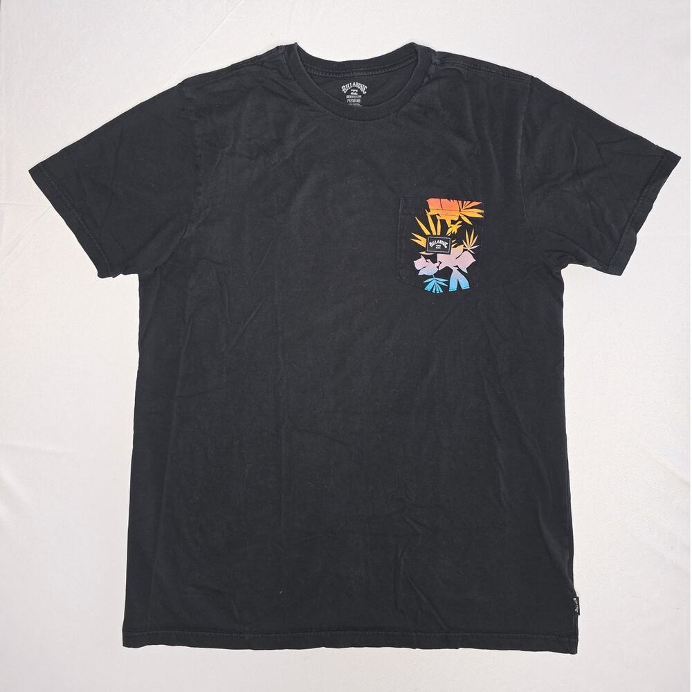 Billabong Black crewneck t-shirt with chest pocket Size L